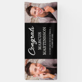 Black 2 Photo Modern Congrats Afstuderen Spandoek (Verticaal)