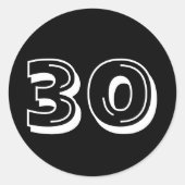 Black 30th Birthday Stickers (Voorkant)
