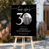 Black 30th Birthday Welcome Sign | Kijk eens wie 3 Perfect Poster