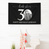 Black 30th Birthday Welcome Sign | Kijk eens wie 3 Spandoek (Insitu)