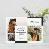 Black 3 Foto Afstuderen Aankondiging (Staand voorkant)