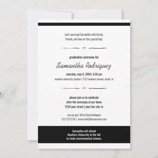 Black 3-Photo Fun Boxes Afstuderen Invitation Kaart (Achterkant)