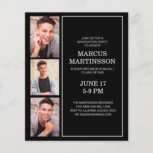 Black 3 Photo Modern Gradun Party BUDGET (Voorkant)