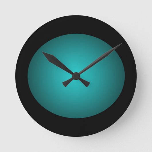 Black 3D Design Turquoise Ball Clock Ronde Klok (Voorkant)