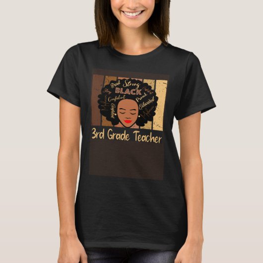 Black 3rd Grade Teacher Love African American T-shirt (Voorkant)