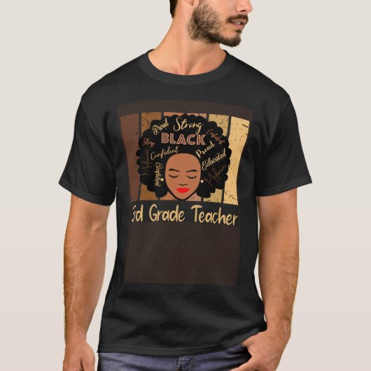 Black 3rd Grade Teacher Love African American T-shirt (Voorkant)