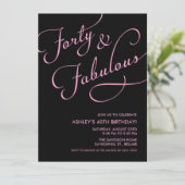 Black 40 en Fabulous Invitations Kaart (Staand voorkant)