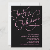 Black 40 en Fabulous Invitations Kaart (Voorkant)