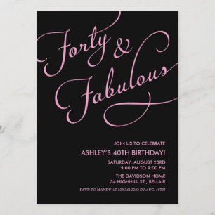 Black 40 en Fabulous Invitations Kaart