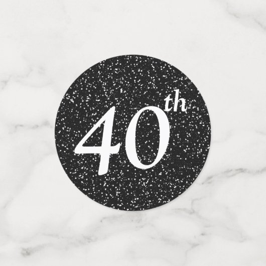 Black 40th Birthday Foto Confetti (Kleine voorkant)