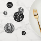 Black 40th Birthday Foto Confetti (Groep)