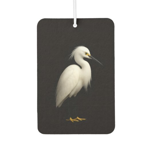 Black 4 Luxe Car Air Fresheners, Snowy Egret Luchtverfrisser (Voorkant)