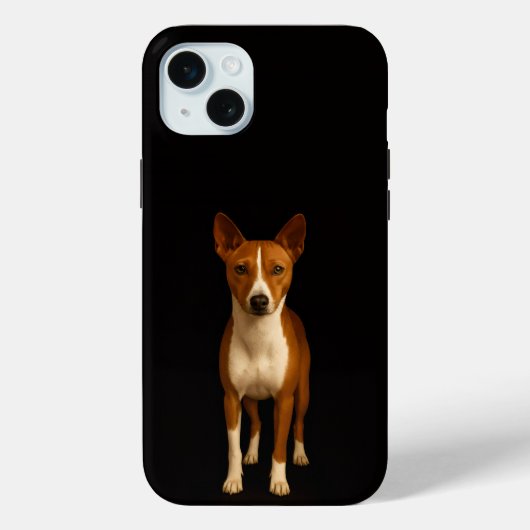 Black 4 Luxe, Classy Basenji Dog iPhone 15 Plus Case-Mate iPhone Case (Achterkant)