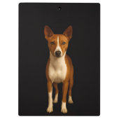 Black 4 Luxe Clipboard, Classy Basenji Dog Klembord (Achterkant)