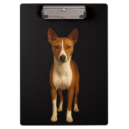 Black 4 Luxe Clipboard, Classy Basenji Dog Klembord