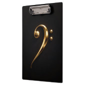 Black 4 Luxe Clipboard, Golden Bass Clef Klembord (Links)