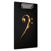 Black 4 Luxe Clipboard, Golden Bass Clef Klembord (Rechts)