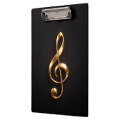 Black 4 Luxe Clipboard, Golden Treble Clef Klembord (Links)
