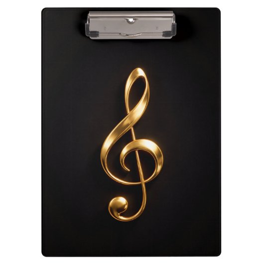Black 4 Luxe Clipboard, Golden Treble Clef Klembord (Voorkant)