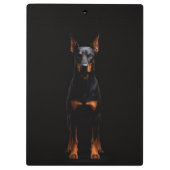 Black 4 Luxe Clipboard, Guardian Doberman Dog Klembord (Achterkant)