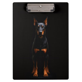 Black 4 Luxe Clipboard, Guardian Doberman Dog Klembord