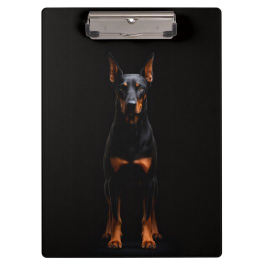 Black 4 Luxe Clipboard, Guardian Doberman Dog Klembord (Voorkant)