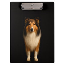 Black 4 Luxe Clipboard, Loyal Collie Dog