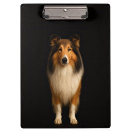 Black 4 Luxe Clipboard, Loyal Collie Dog Klembord