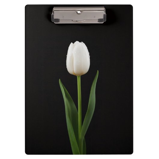 Black 4 Luxe Clipboard, Pearl White Tulip Klembord (Voorkant)