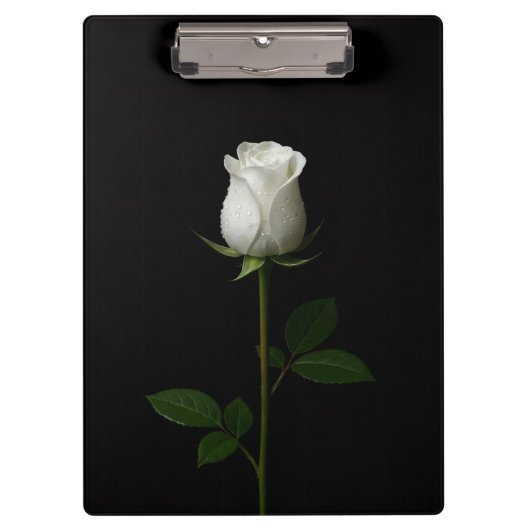 Black 4 Luxe Clipboard, Pure White Rose Klembord (Voorkant)