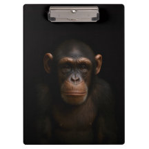 Black 4 Luxe Clipboard, Serene Chimpanzee