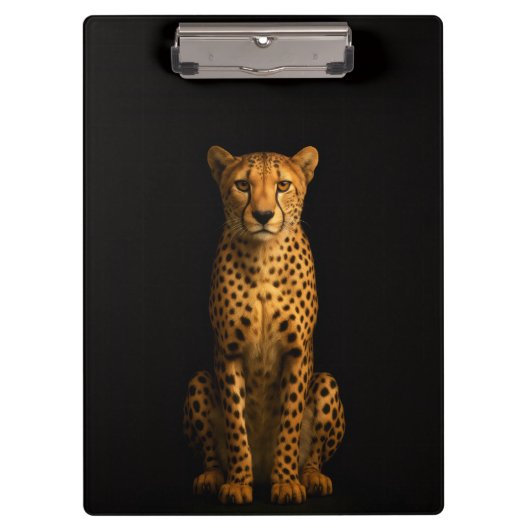 Black 4 Luxe Clipboard, Sleek Cheetah Klembord (Voorkant)