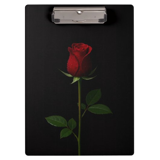 Black 4 Luxe Clipboard, Velvet Red Rose Klembord (Voorkant)