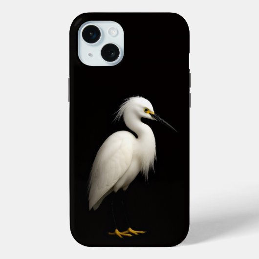 Black 4 Luxe, Elegant Snowy Egret Case-Mate iPhone Case (Achterkant)