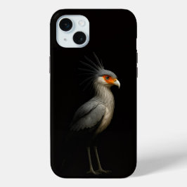 Black 4 Luxe, Exotic Secretarybird iPhone 15 Mini Hoesje