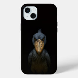 Black 4 Luxe, Exotic Shoebill Bird iPhone 15 Mini Hoesje