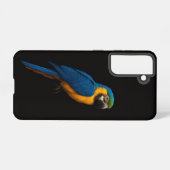 Black 4 Luxe  Galaxy S21 Case, Blue Yellow Macaw Samsung Galaxy Hoesje (Achterkant horizontaal)