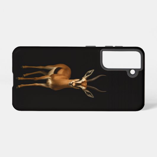 Black 4 Luxe  Galaxy S21 Case, Elegant Gazella Samsung Galaxy Hoesje (Achterkant horizontaal)