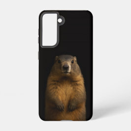 Black 4 Luxe  Galaxy S21 Case, Fluffy Marmot Samsung Galaxy Hoesje