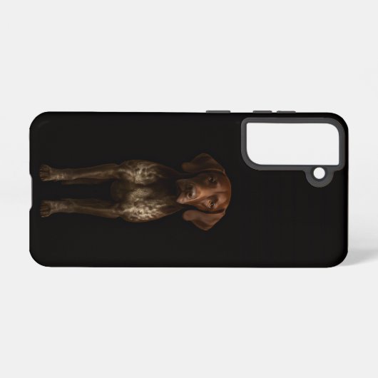 Black 4 Luxe  Galaxy S21 Case, German Pointer Dog Samsung Galaxy Hoesje (Achterkant horizontaal)