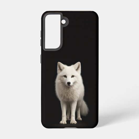 Black 4 Luxe Galaxy S21 Case, Ivory Arctic Fox Samsung Galaxy Hoesje (Achterkant)
