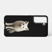 Black 4 Luxe Galaxy S21 Case, Ivory Arctic Fox Samsung Galaxy Hoesje (Achterkant horizontaal)