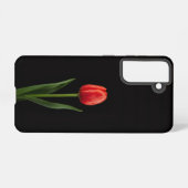 Black 4 Luxe  Galaxy S21 Case, Ruby Red Tulip Samsung Galaxy Hoesje (Achterkant horizontaal)