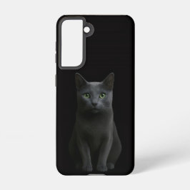 Black 4 Luxe Galaxy S21 Case, Russian Blue Cat Samsung Galaxy Hoesje