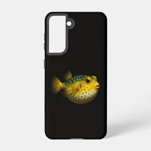 Black 4 Luxe  Galaxy S21 Case, Yellow Putterfish Samsung Galaxy Hoesje (Achterkant)