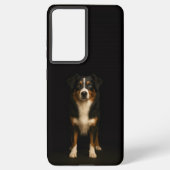 Black 4 Luxe Galaxy S21 Plus, Aussie Shepherd Samsung Galaxy Hoesje (Achterkant)