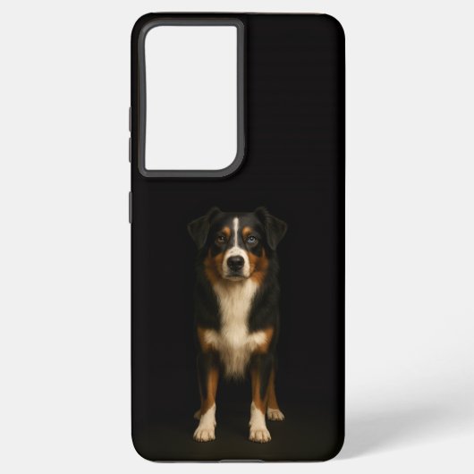 Black 4 Luxe Galaxy S21 Plus, Aussie Shepherd Samsung Galaxy Hoesje (Achterkant)