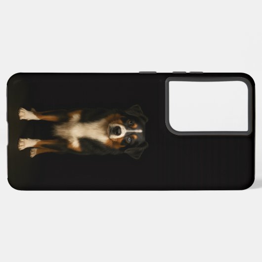 Black 4 Luxe Galaxy S21 Plus, Aussie Shepherd Samsung Galaxy Hoesje (Achterkant horizontaal)