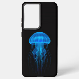 Black 4 Luxe Galaxy S21 Plus, Blue Jellyfish Samsung Galaxy Hoesje