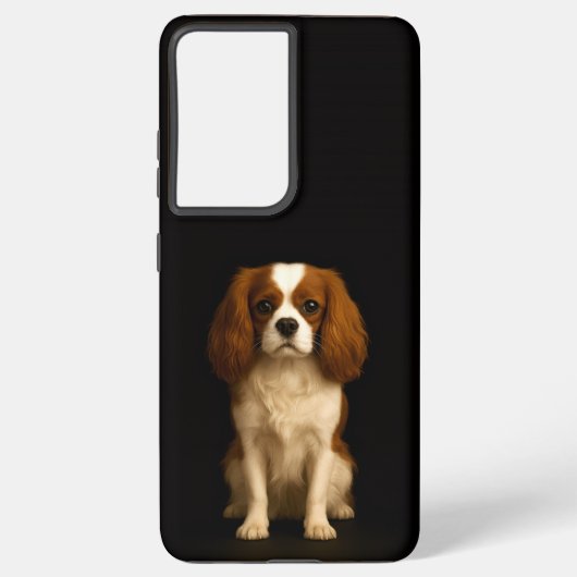 Black 4 Luxe Galaxy S21 Plus, Cavalier Spaniel Samsung Galaxy Hoesje (Achterkant)